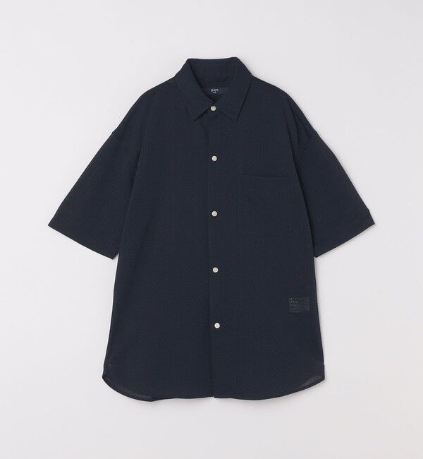 SHIPS Colors 「SHIPS Colors:〈洗濯機可能〉ジャージー ショートスリーブ シアーシャツ◇」|シャツ・ブラウス|ダークブルー