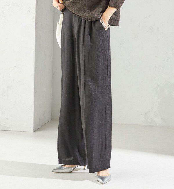 SHIPS for women「〈手洗い可能〉麻混 タック ワイド パンツ」|その他|