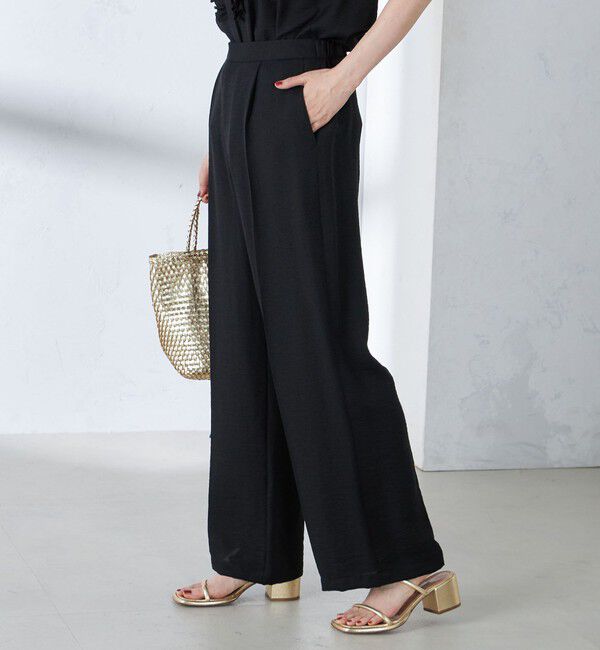 SHIPS for women「〈手洗い可能〉麻混 タック ワイド パンツ」|その他|