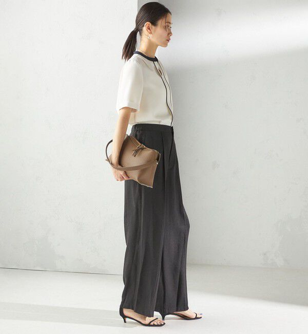 SHIPS for women「〈手洗い可能〉麻混 タック ワイド パンツ」|その他|