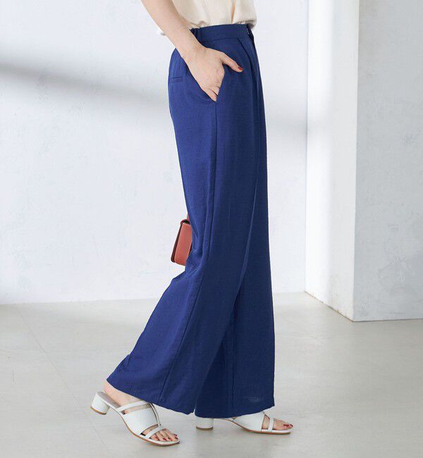 SHIPS for women「〈手洗い可能〉麻混 タック ワイド パンツ」|その他|