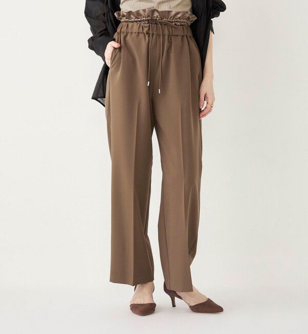 SHIPS Colors 「SHIPS Colors: 〈手洗い可能〉サテン ウエスト イージーパンツ◇」|その他|ブラウン
