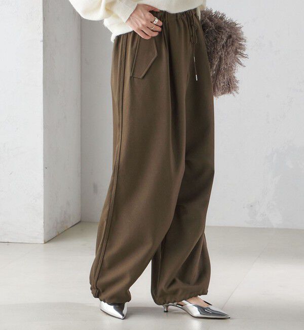 SHIPS for women「〈手洗い可能〉メランジ ツイル ドロスト パンツ」|その他|