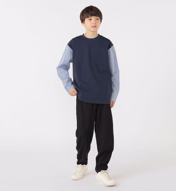 SHIPS KIDS「SHIPS KIDS:140～160cm / パターン 切替 長袖 TEE」|Tシャツ・カットソー|