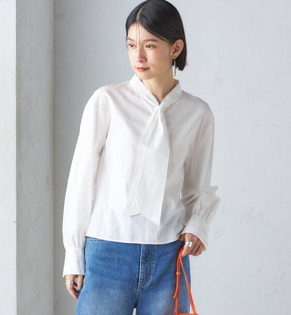 SHIPS for women「〈手洗い可能〉ブロード ボウタイ ブラウス」|シャツ・ブラウス|