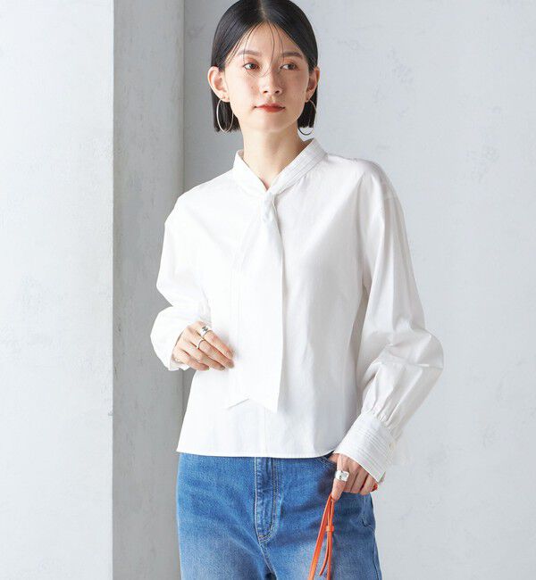SHIPS for women「〈手洗い可能〉ブロード ボウタイ ブラウス」|シャツ・ブラウス|