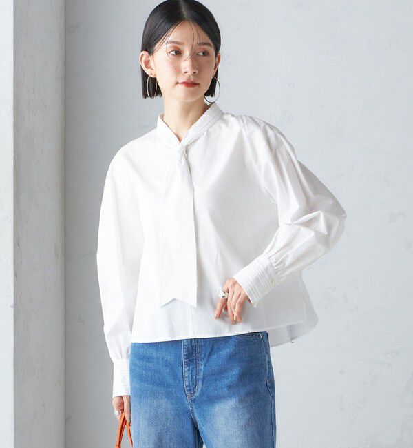 SHIPS for women「〈手洗い可能〉ブロード ボウタイ ブラウス」|シャツ・ブラウス|