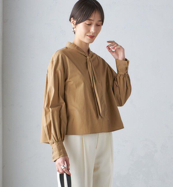 SHIPS for women「〈手洗い可能〉ブロード ボウタイ ブラウス」|シャツ・ブラウス|