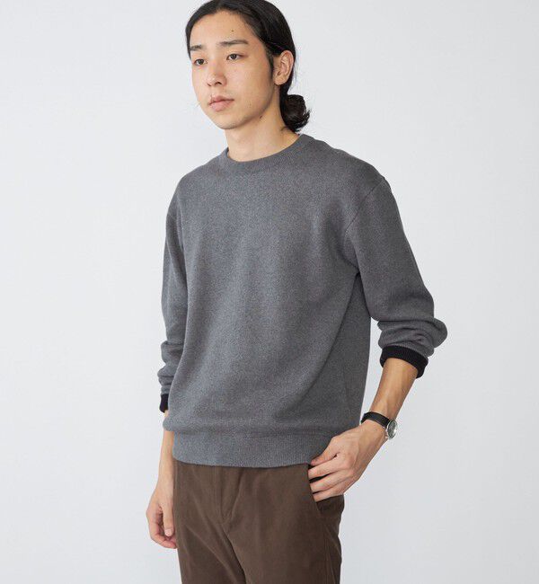 SHIPS「SHIPS:〈手洗い可能〉コットン カシミヤ 単色 クルーネック ニット」|ニット・セーター|