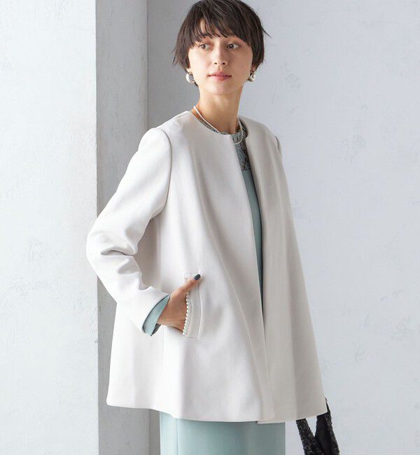 SHIPS for women「【SHIPS別注】kaene:パール モチーフ ショート コート（セレモニー対応可）」|その他|