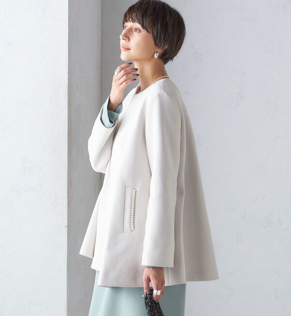 SHIPS for women「【SHIPS別注】kaene:パール モチーフ ショート コート（セレモニー対応可）」|その他|