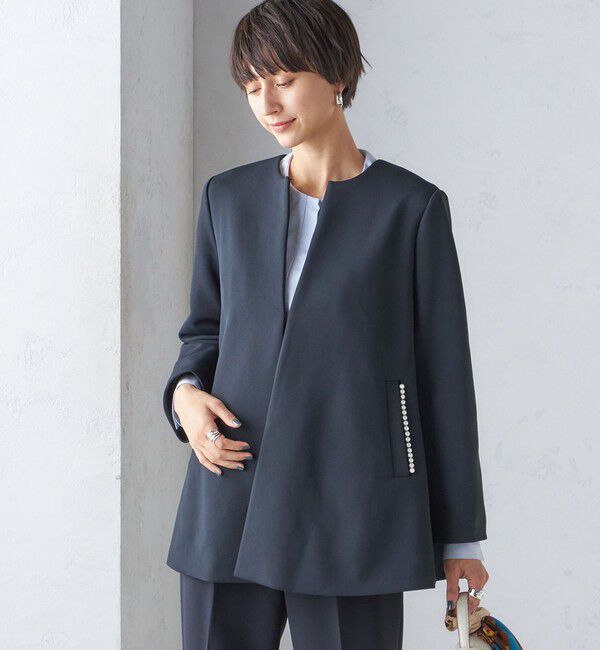 SHIPS for women「【SHIPS別注】kaene:パール モチーフ ショート コート（セレモニー対応可）」|その他|