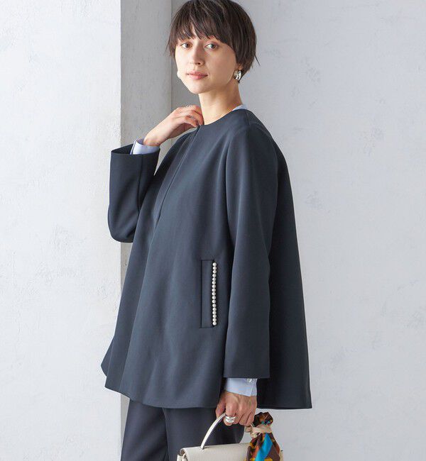 SHIPS for women「【SHIPS別注】kaene:パール モチーフ ショート コート（セレモニー対応可）」|その他|