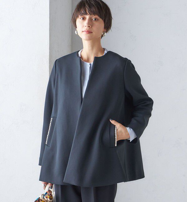 SHIPS for women「【SHIPS別注】kaene:パール モチーフ ショート コート（セレモニー対応可）」|その他|