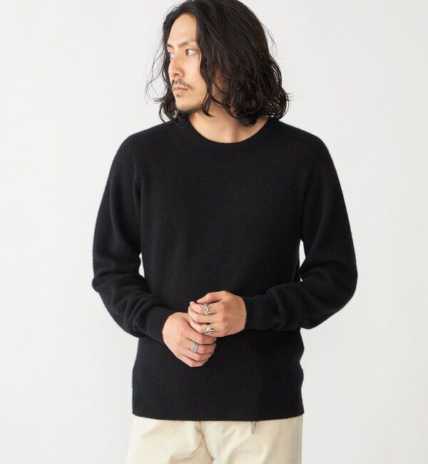 SHIPS「SHIPS:〈手洗い可能〉ホールガーメント 12ゲージ カシミヤ クルーネック ニット」|ニット・セーター|ブラック