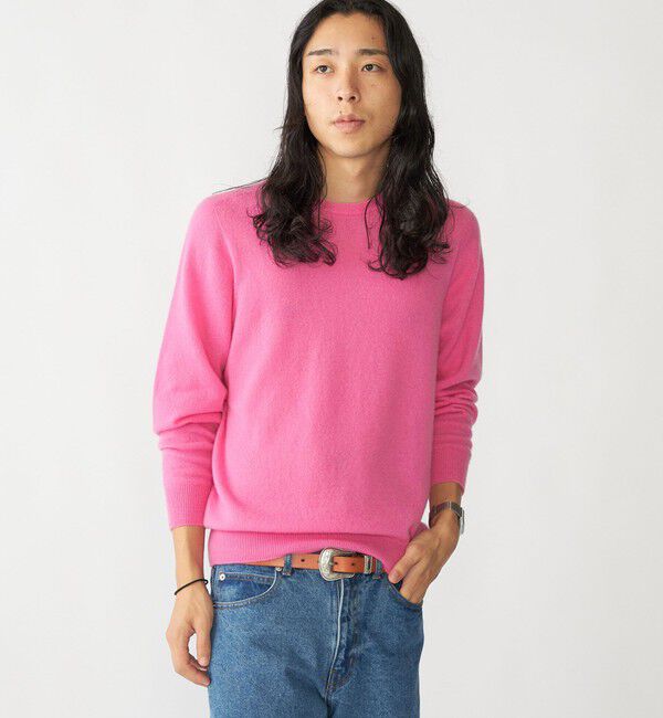 SHIPS「SHIPS:〈手洗い可能〉ホールガーメント 12ゲージ カシミヤ クルーネック ニット」|ニット・セーター|ピンク系