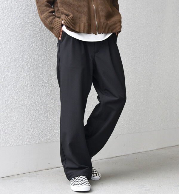 SHIPS any「SHIPS any: ストレッチ 裏起毛 ウォーム 2タック ワイド イージー パンツ◇」|チノ|