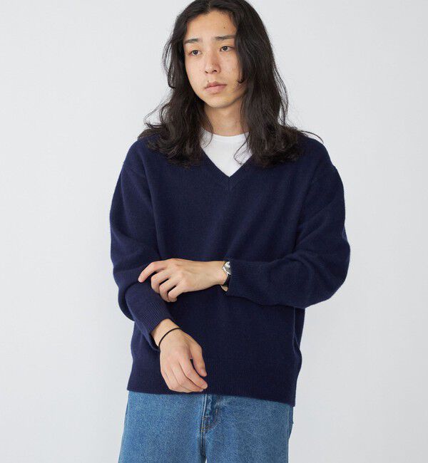 SHIPS「SHIPS:〈手洗い可能〉ソフト ウール Vネック ニット（アンサンブル対応）」|ニット・セーター|