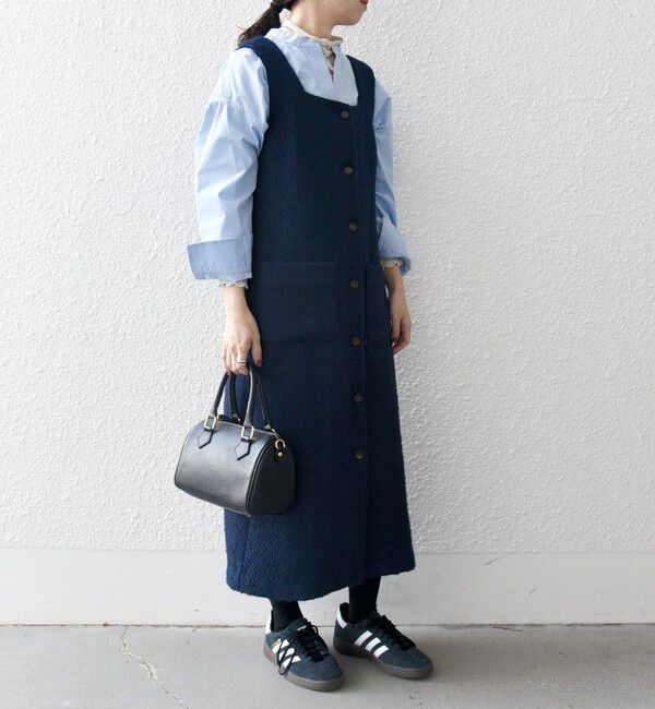 SHIPS any「SHIPS any: モール ツイード スクエアネック ワンピース」|ワンピース|