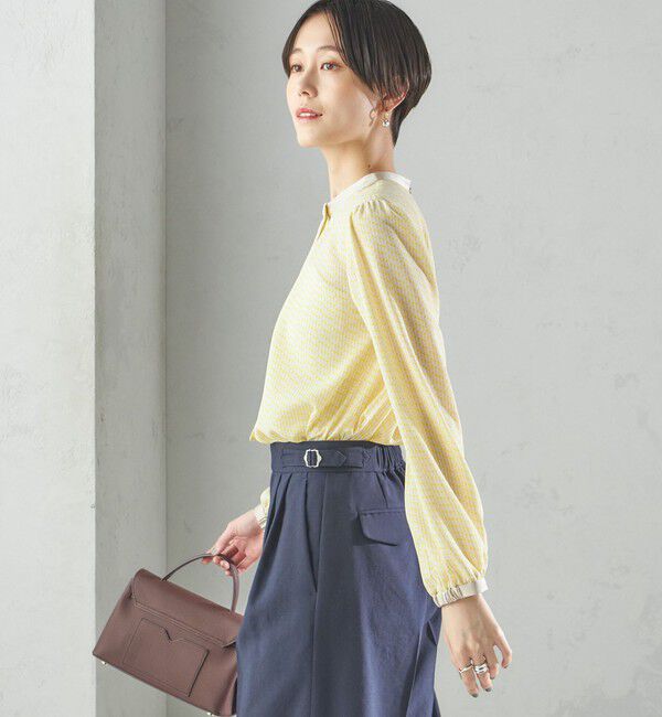 SHIPS for women「〈手洗い可能〉ボウタイ 幾何 プリント 長袖 ブラウス」|シャツ・ブラウス|