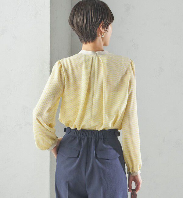 SHIPS for women「〈手洗い可能〉ボウタイ 幾何 プリント 長袖 ブラウス」|シャツ・ブラウス|