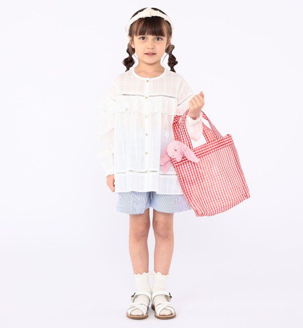 SHIPS KIDS「SHIPS KIDS:100～130cm / スナップ ボタン フリル ブラウス」|シャツ・ブラウス|