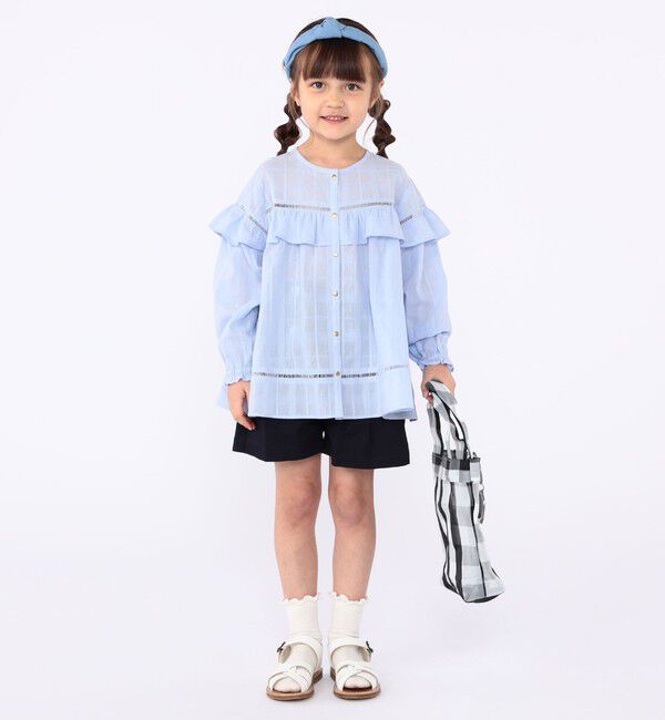 SHIPS KIDS「SHIPS KIDS:100～130cm / スナップ ボタン フリル ブラウス」|シャツ・ブラウス|