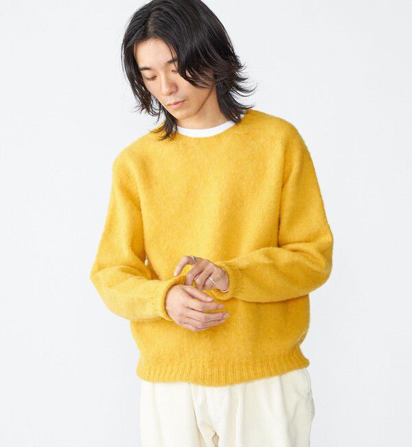 SHIPS「【SHIPS別注】HARLEY OF SCOTLAND: ウール シャギー クルーネック ニット」|ニット・セーター|