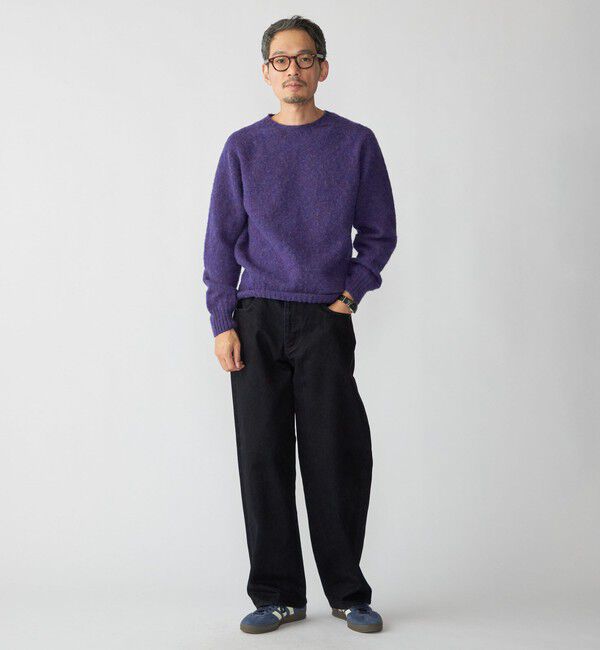 SHIPS「【SHIPS別注】HARLEY OF SCOTLAND: ウール シャギー クルーネック ニット」|ニット・セーター|