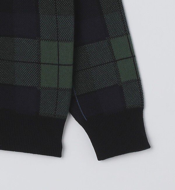SHIPS「SHIPS: コットン カシミヤ クルーネック SHIPSタータン ニット」|ニット・セーター|