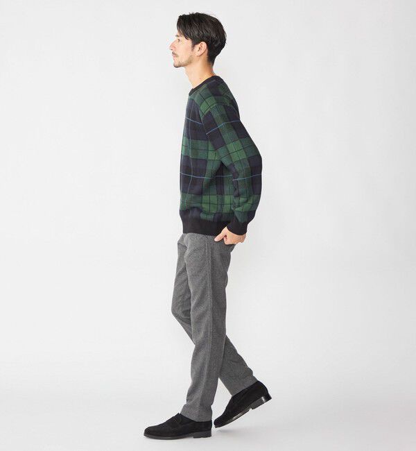 SHIPS「SHIPS: コットン カシミヤ クルーネック SHIPSタータン ニット」|ニット・セーター|