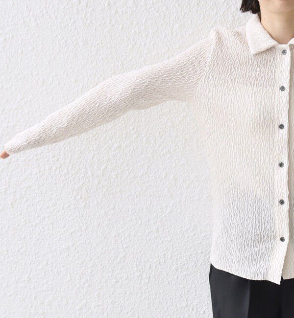 SHIPS for women「【WEB限定】〈手洗い可能〉ランダムブルーゼ シャツ カーディガン」|カーディガン|