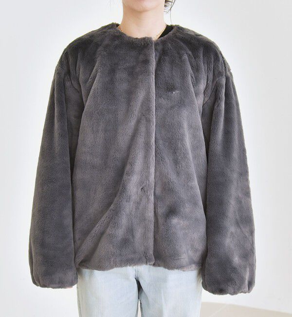 quaranciel「quaranciel: フェイクファー ノーカラー ショート ジャケット」|その他|