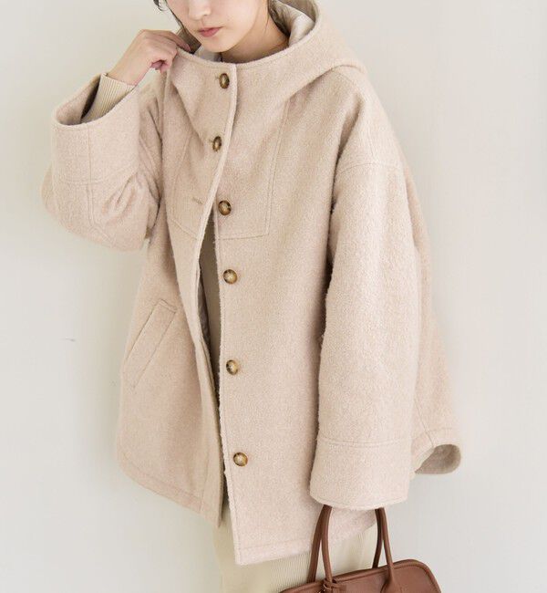 quaranciel「quaranciel: スタンドカラー フーデット ミディ コート」|その他|