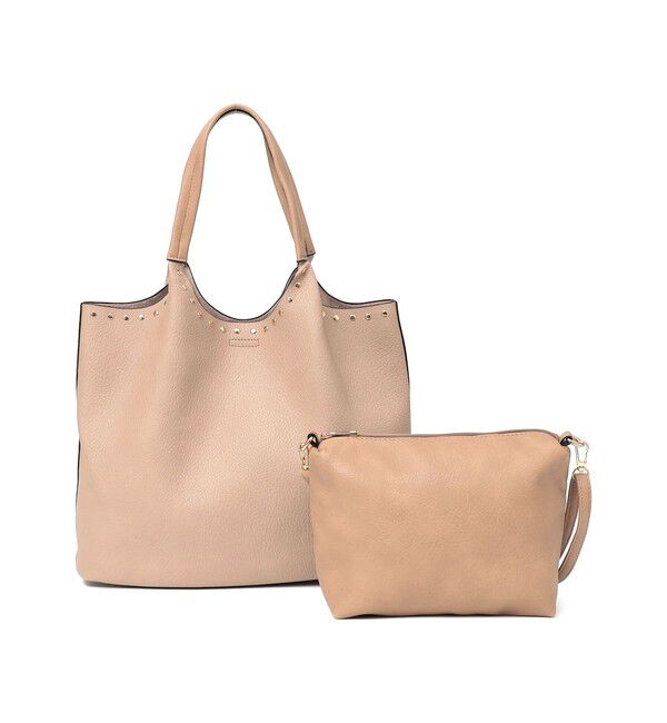 SHIPS any「【WEB限定】SHIPS any: ポーチ付き スタッズ A4 トート バッグ」|トートバッグ|