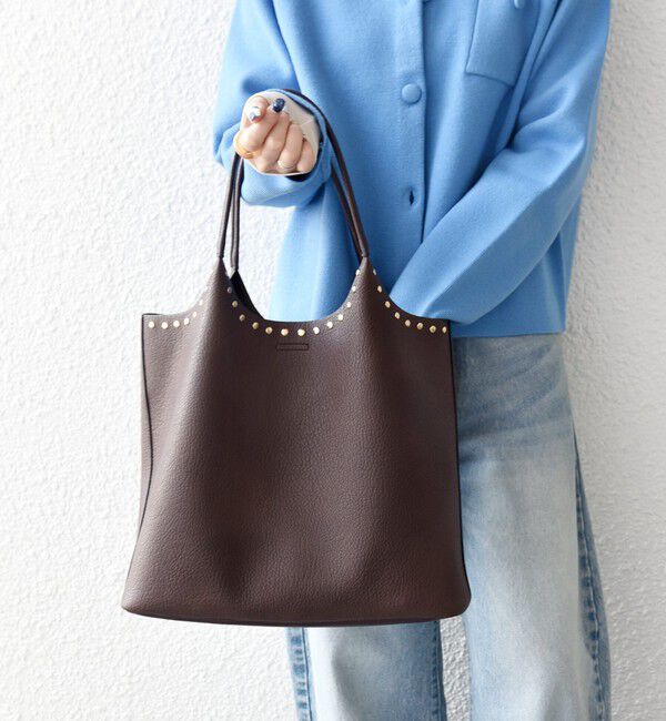 SHIPS any「【WEB限定】SHIPS any: ポーチ付き スタッズ A4 トート バッグ」|トートバッグ|