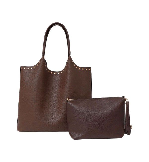 SHIPS any「【WEB限定】SHIPS any: ポーチ付き スタッズ A4 トート バッグ」|トートバッグ|