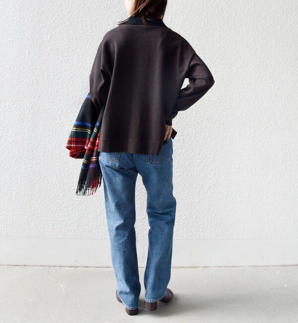 SHIPS for women「【WEB限定】〈手洗い可能〉サイド スリット ゴールド 釦 ポロ ニット」|ニット・セーター|