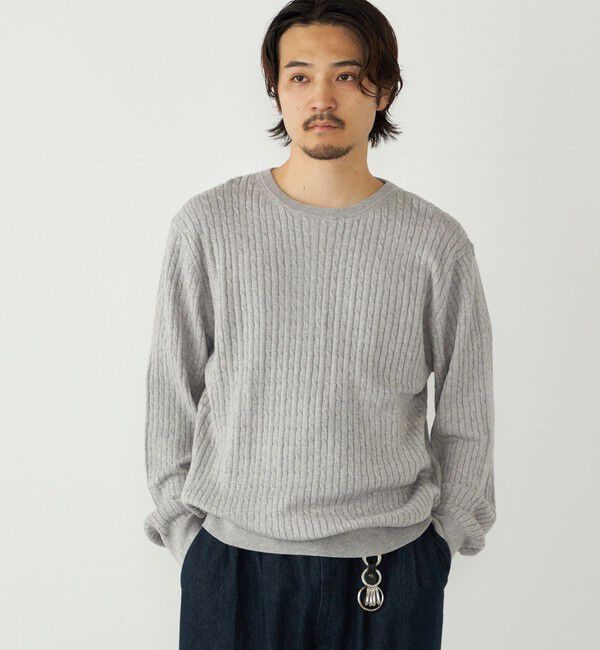 SHIPS Colors 「SHIPS Colors:〈洗濯機可能〉コットン カシミヤ ケーブル ニット」|ニット・セーター|