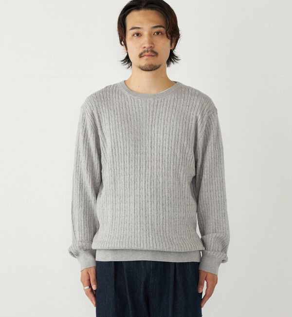 SHIPS Colors 「SHIPS Colors:〈洗濯機可能〉コットン カシミヤ ケーブル ニット」|ニット・セーター|