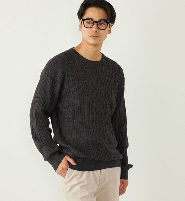 SHIPS Colors 「SHIPS Colors:〈洗濯機可能〉コットン カシミヤ ケーブル ニット」|ニット・セーター|