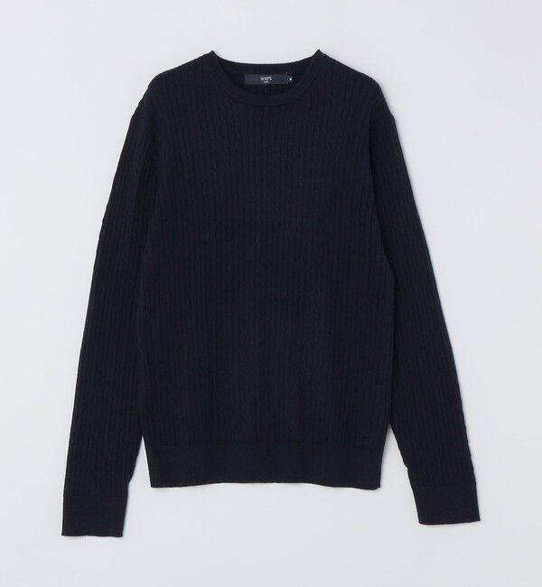 SHIPS Colors 「SHIPS Colors:〈洗濯機可能〉コットン カシミヤ ケーブル ニット」|ニット・セーター|
