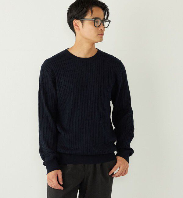 SHIPS Colors 「SHIPS Colors:〈洗濯機可能〉コットン カシミヤ ケーブル ニット」|ニット・セーター|