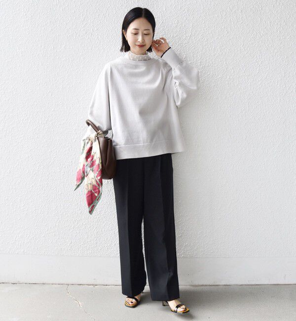 SHIPS for women「〈手洗い可能〉コットン カシミヤ混 スカラップヘム ボートネック プルオーバー」|ニット・セーター|