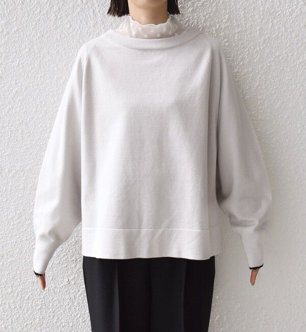 SHIPS for women「〈手洗い可能〉コットン カシミヤ混 スカラップヘム ボートネック プルオーバー」|ニット・セーター|