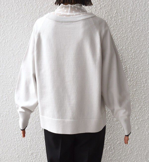 SHIPS for women「〈手洗い可能〉コットン カシミヤ混 スカラップヘム ボートネック プルオーバー」|ニット・セーター|