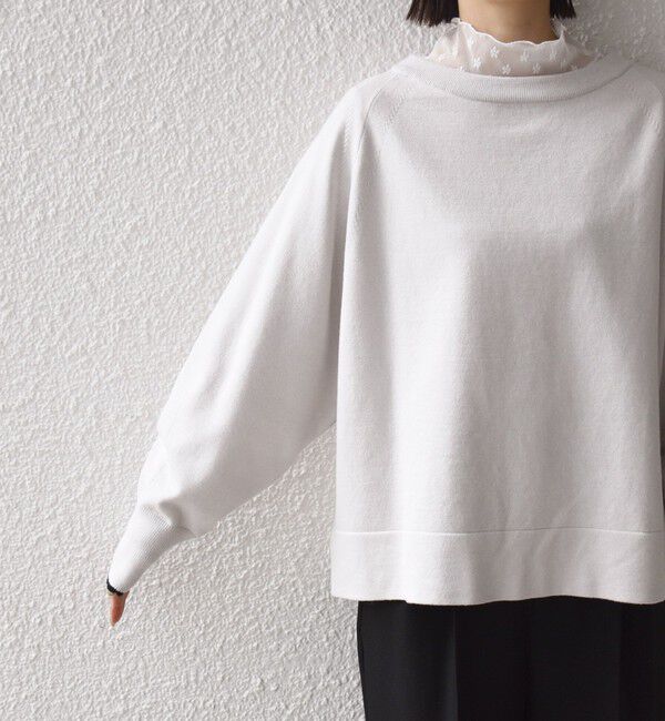 SHIPS for women「〈手洗い可能〉コットン カシミヤ混 スカラップヘム ボートネック プルオーバー」|ニット・セーター|