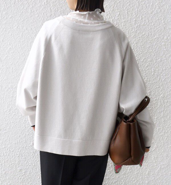 SHIPS for women「〈手洗い可能〉コットン カシミヤ混 スカラップヘム ボートネック プルオーバー」|ニット・セーター|