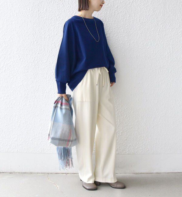 SHIPS for women「〈手洗い可能〉コットン カシミヤ混 スカラップヘム ボートネック プルオーバー」|ニット・セーター|