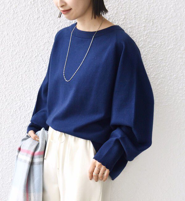 SHIPS for women「〈手洗い可能〉コットン カシミヤ混 スカラップヘム ボートネック プルオーバー」|ニット・セーター|